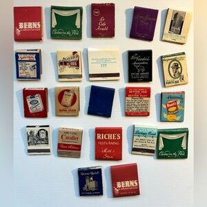 Vintage Match Book Lot of 22 Hotels Restaurants Travel Food Matchbook Used 2